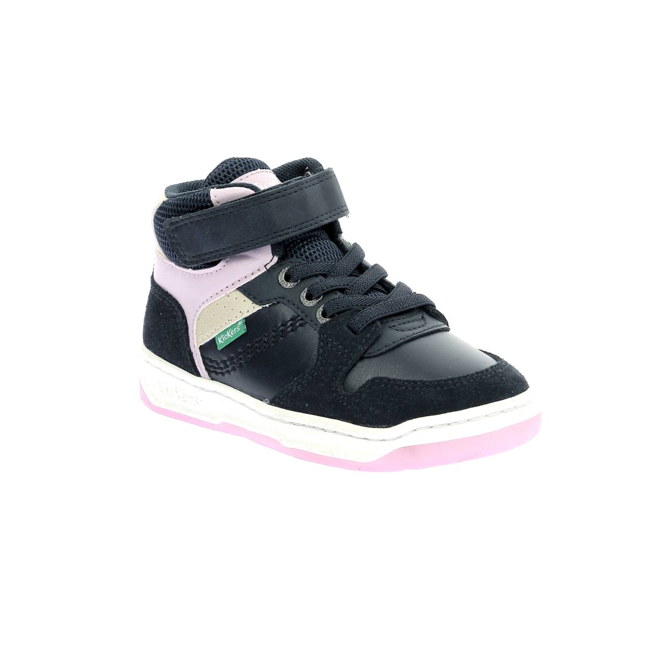Sneakers Hautes Enfant Kickado Marine Rose