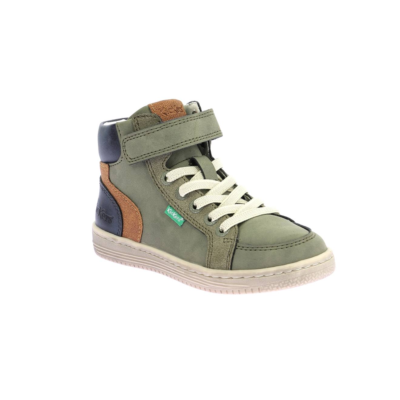 Kickers - Sneakers Hautes Enfant Lolastic Kaki Camel