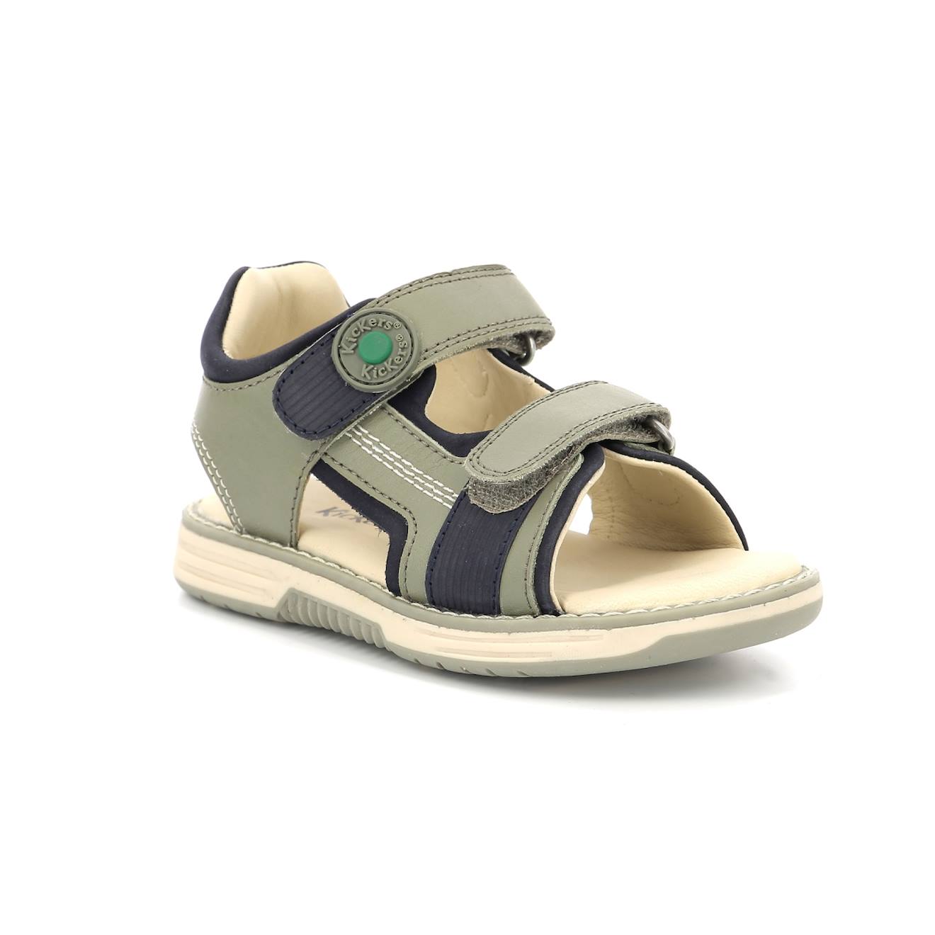 Kickers - Sandales Enfant Kickgalacxo Kaki Marine