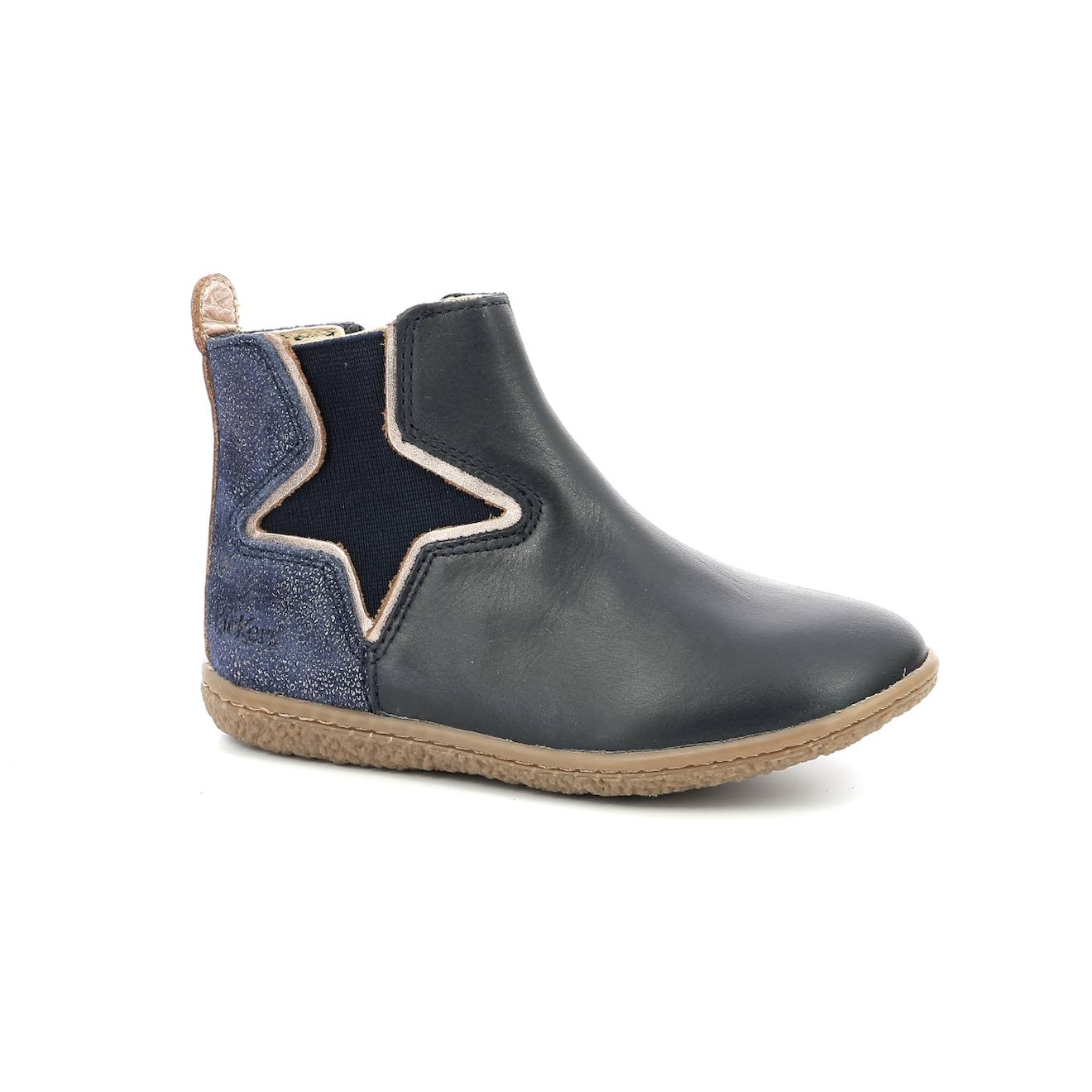 Kickers - Boots Enfant Vermillon Marine Metallise
