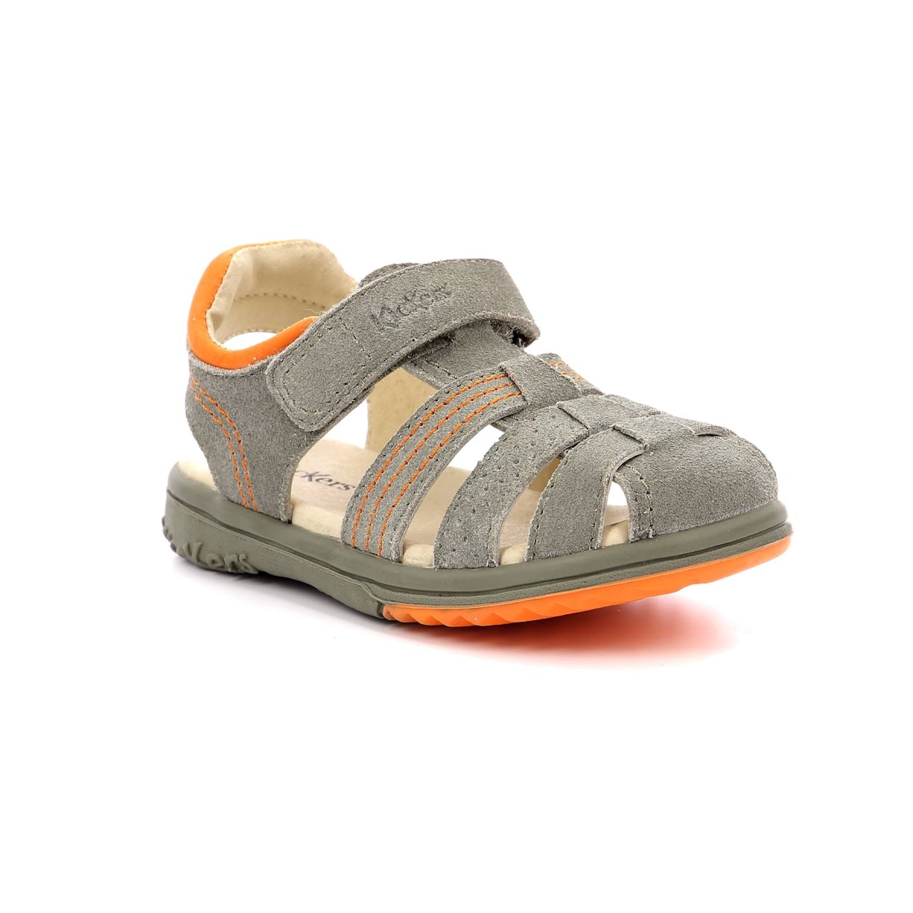 Kickers - Sandales Bébé Platinium Kaki