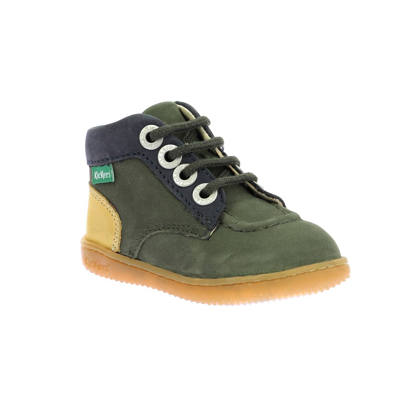 Kickers - Bottillons Bébé Kickiconic Kaki Jaune
