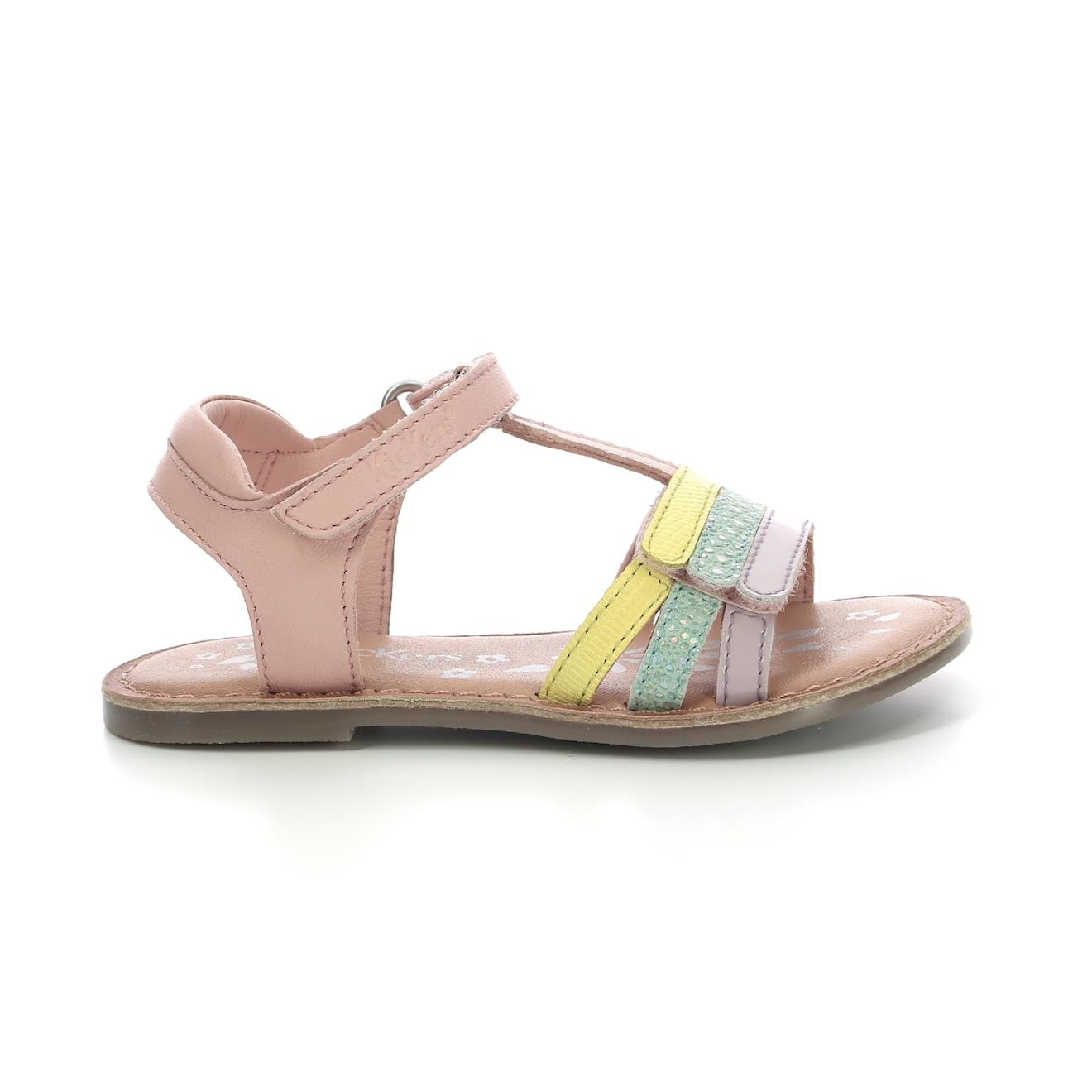 Kickers - Sandales Enfant Diamanto Rose Jaune Vert Violet