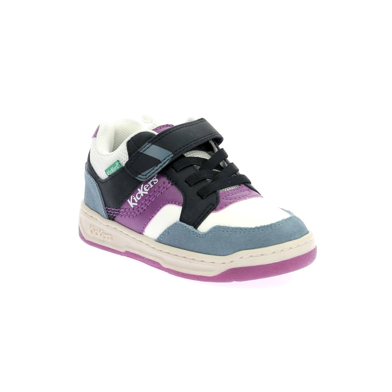 Sneakers Basses Enfant Kickarting Noir Violet Bleu