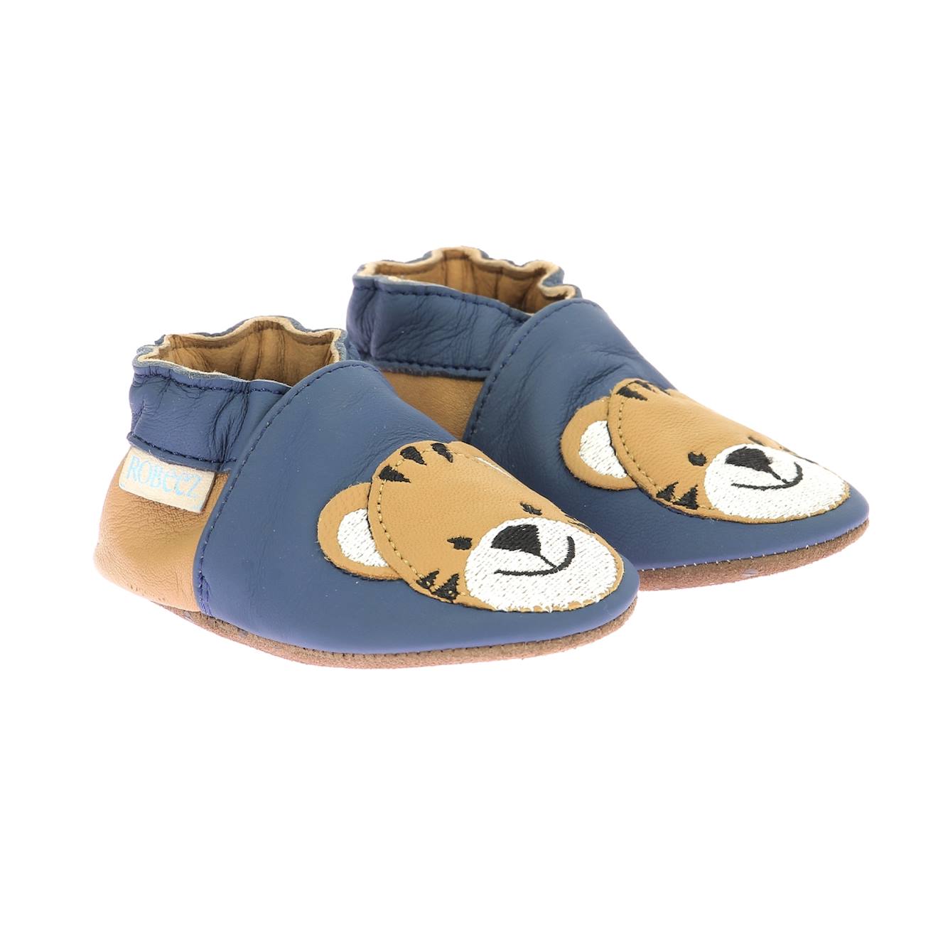 Chaussons Bébé Tigroo Bleu Camel