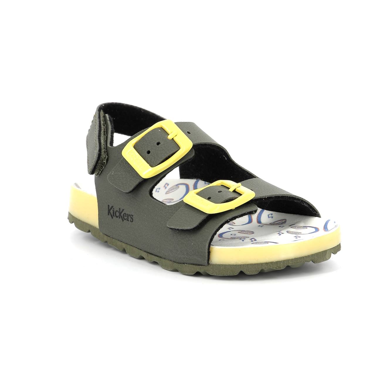 Kickers - Mules À Scratch Kaki Jaune