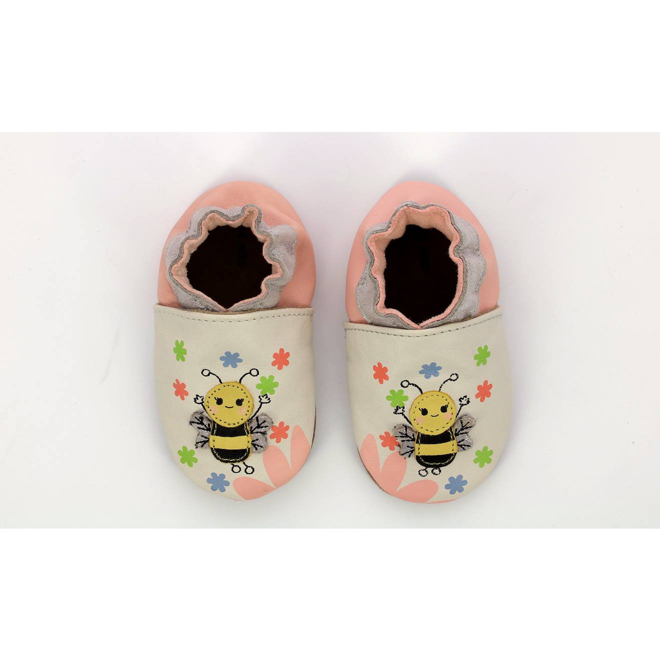 Chaussons Bébé Bee Carefull Blanc Rose