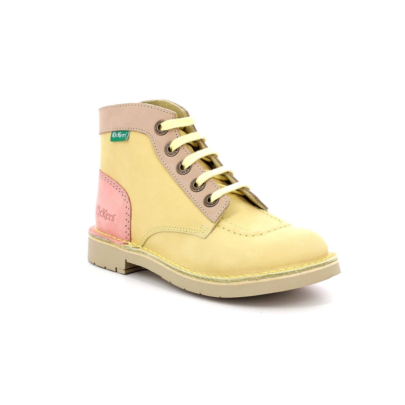 Kickers - Bottillons Enfant Kick Col Jaune Saumon