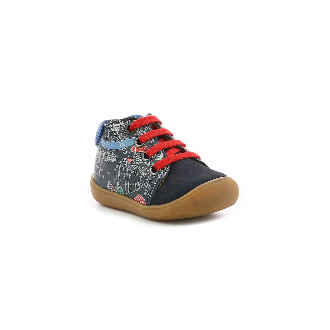 Bottillons Bébé Pyoso Marine Fonce Imprime