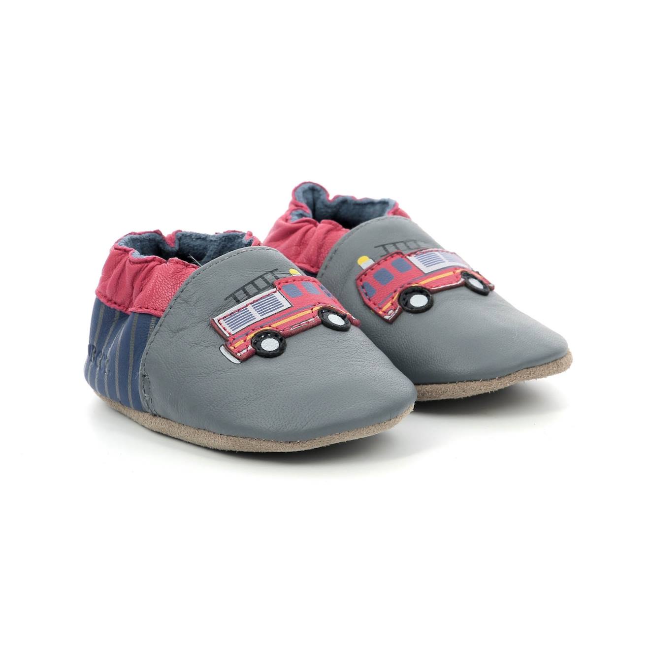 Chaussons Bébé Emergency Fire Gris Fonce Bleu
