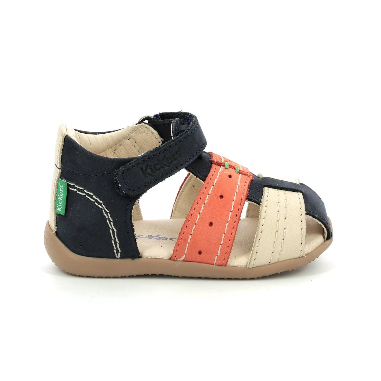 Kickers - Sandales Bébé Bigbazar-2 Marine Beige Orange