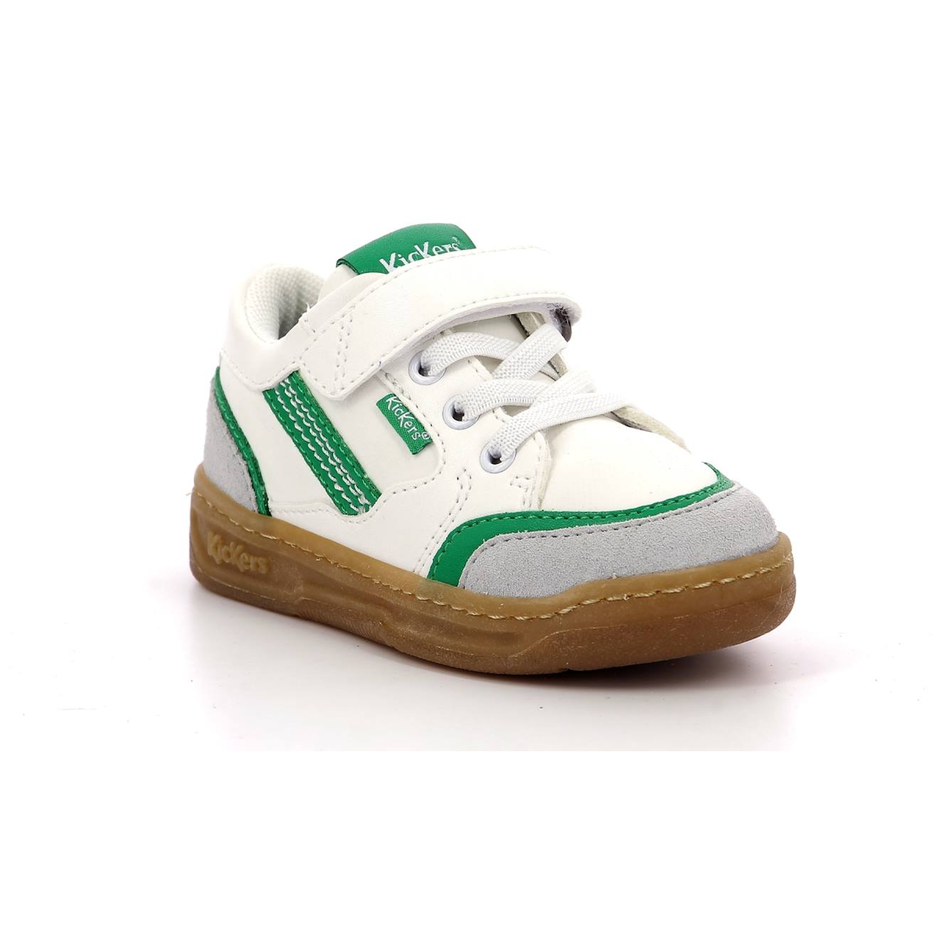 Kickers - Sneakers Basses Enfant Kouic Blanc Gris Vert