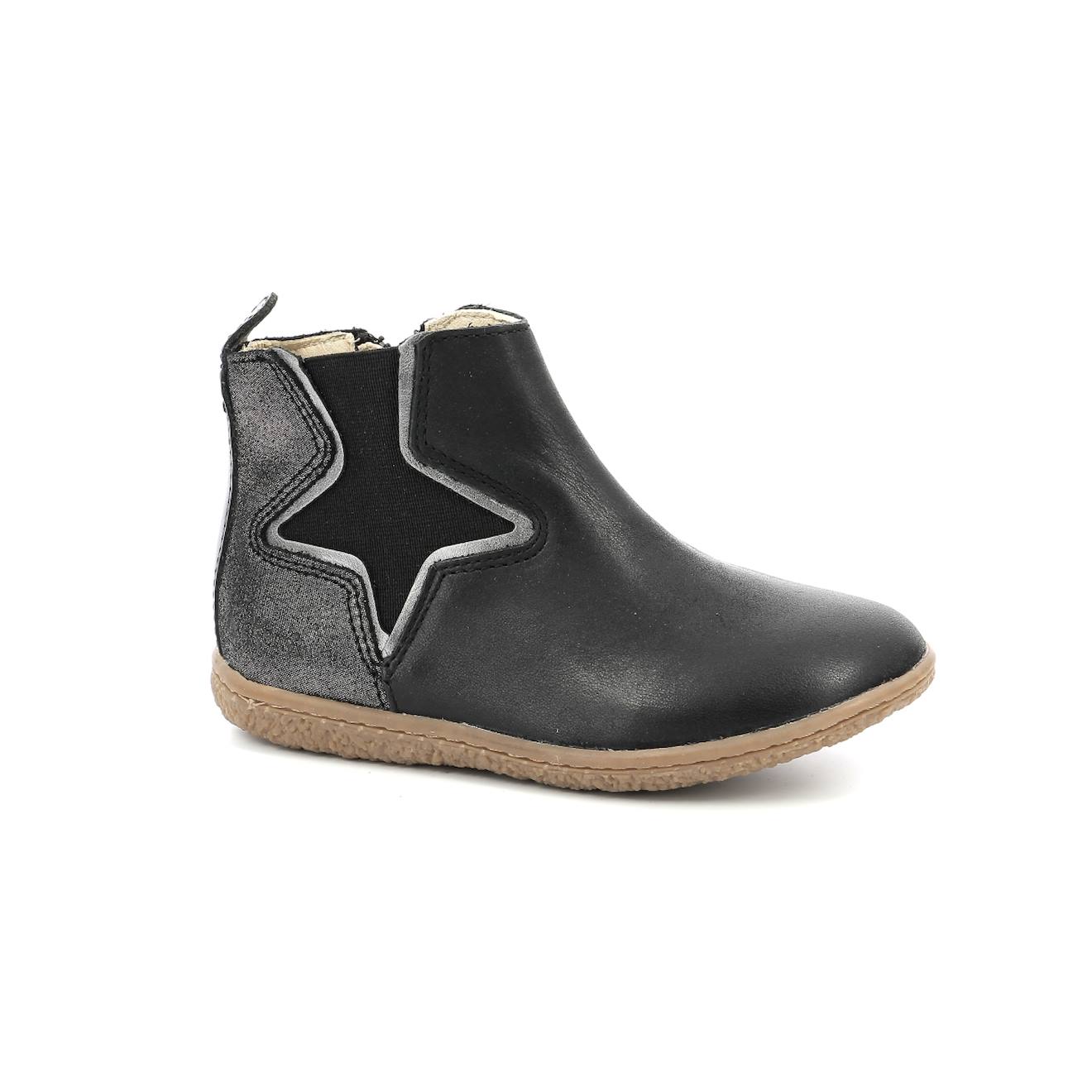 Boots Enfant Vermillon Noir Argent