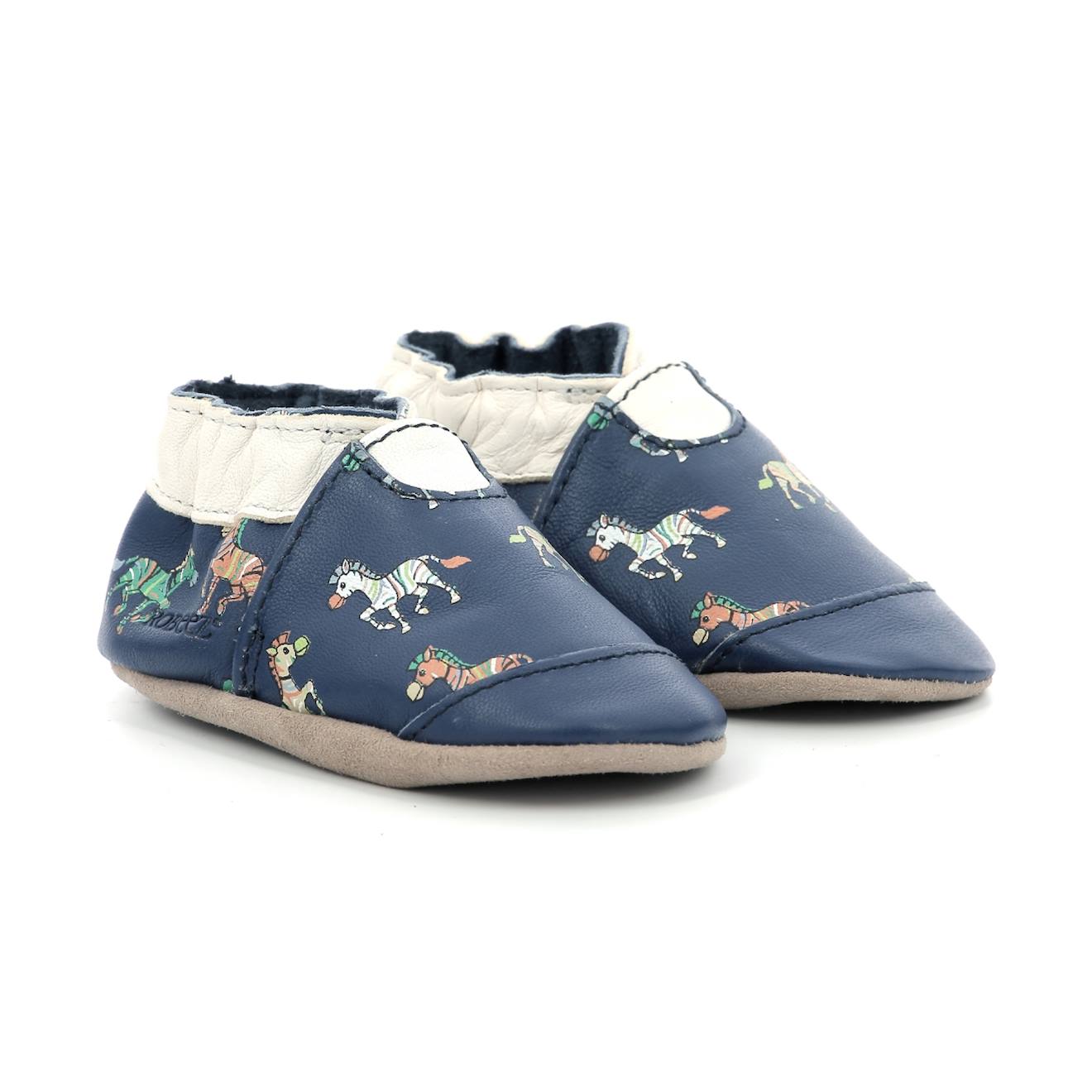 Chaussons Bébé Crazy Zebra Bleu