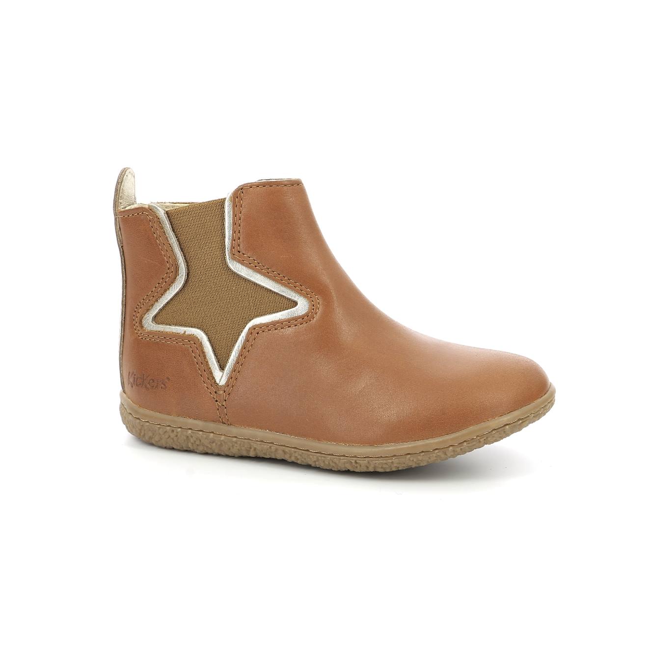 Kickers - Boots Enfant Vermillon Camel Or
