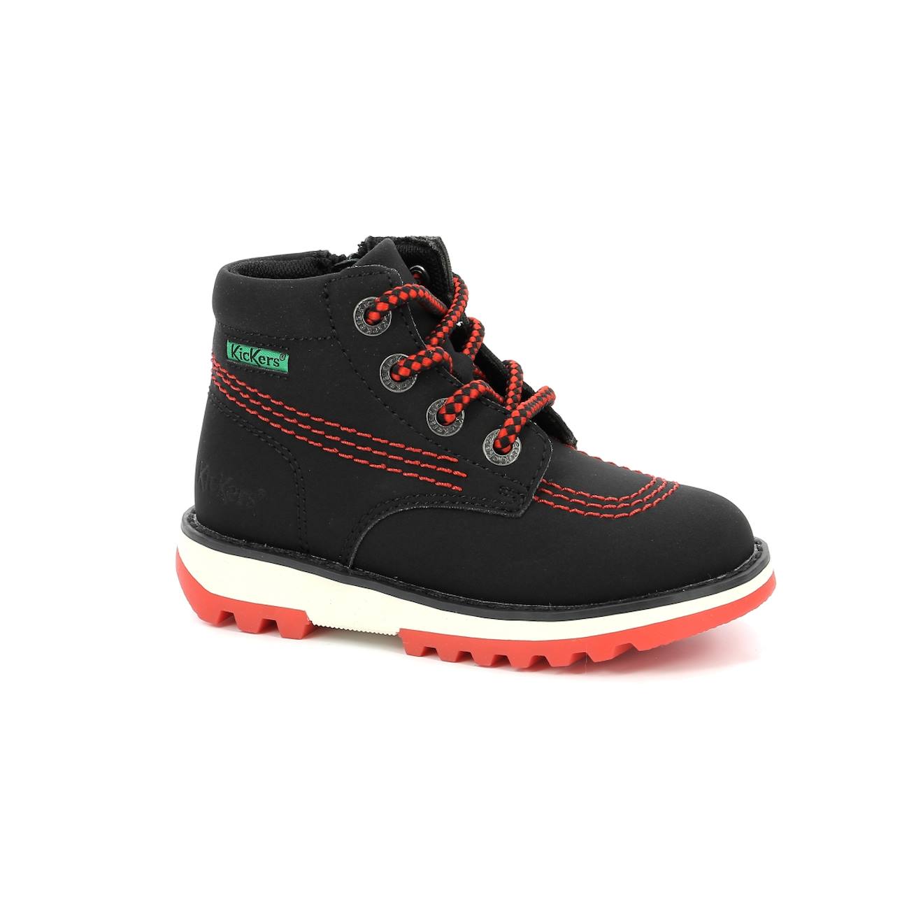 Kickers - Bottillons Bébé Kickrally20 Noir Rouge