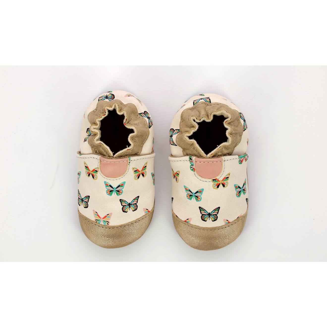Chaussons Bébé Crazybutterfly Blanc Argent
