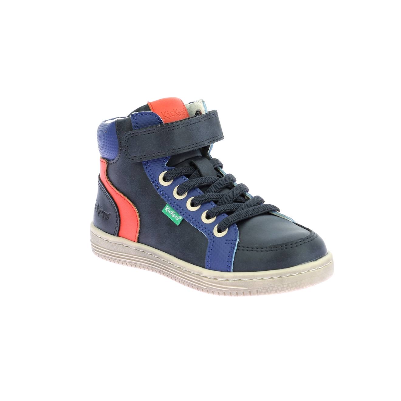 Kickers - Sneakers Hautes Enfant Lolastic Bleu Rouge Marine