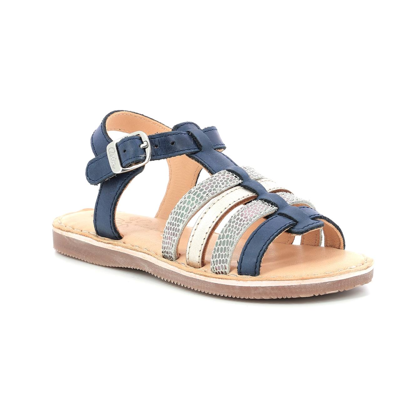 Sandales Enfant Drolote Marine Or