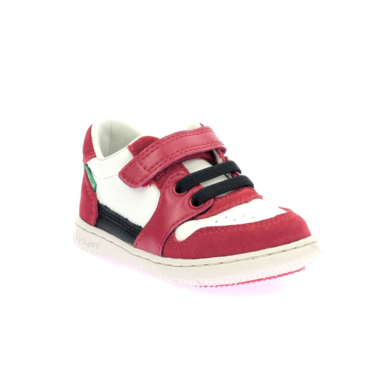 Kickers - Sneakers Basses Enfant Kickbuvar Rouge Blanc Noir