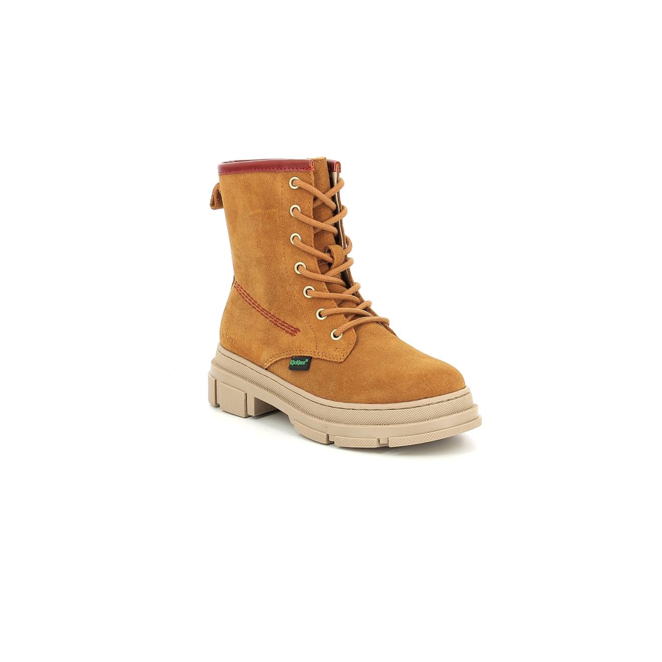 Bottillons Enfant Kick Goji Camel Rouge