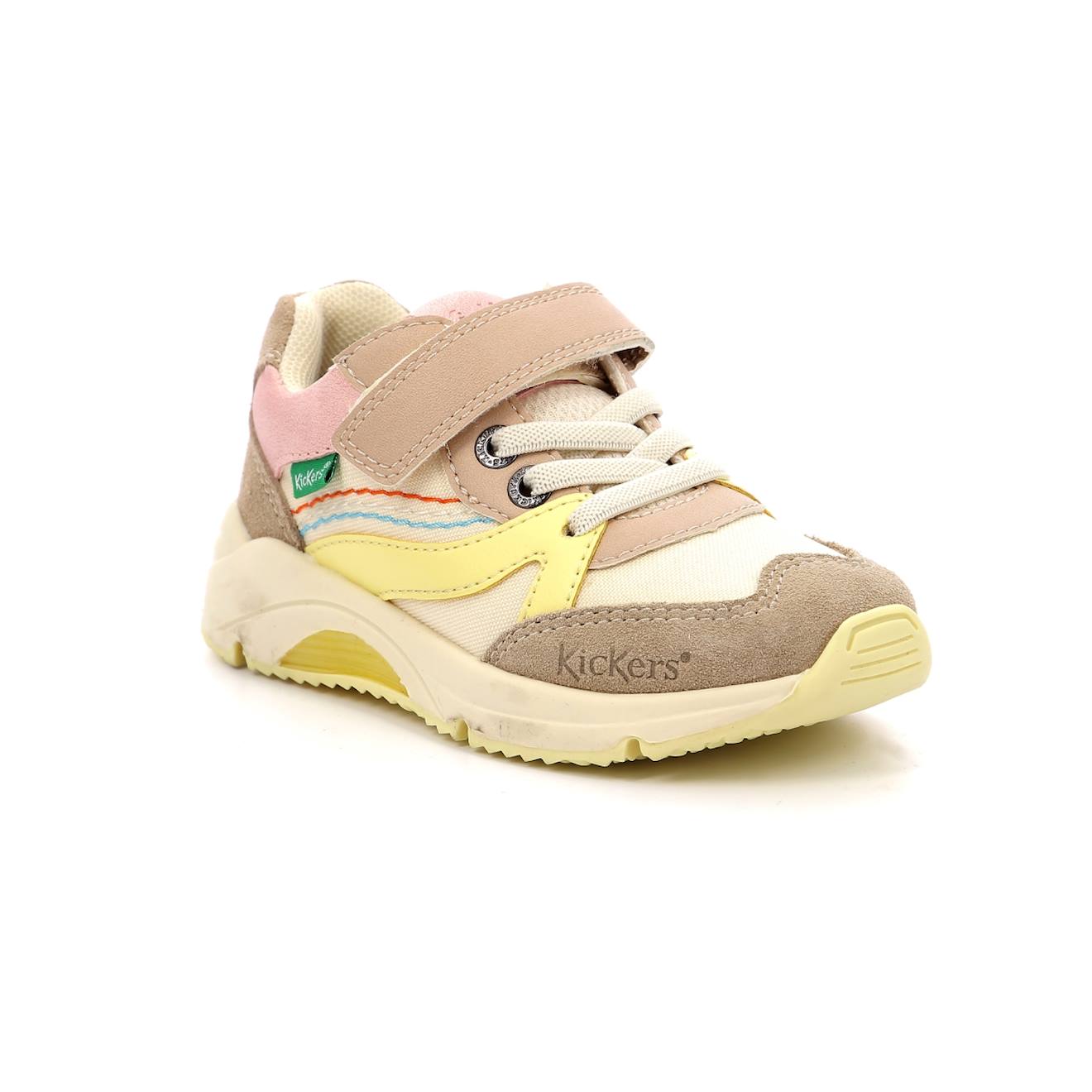 Kickers - Sneakers Basses Enfant Runrun Beige Saumon