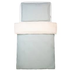 Linge de maison et décoration-Parure de lit bébé réversible housse de couette et taie d'oreiller en lin lavé