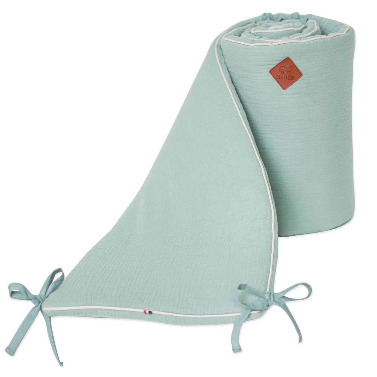 Tour De Lit Universel En Gaze De Coton Jeanne Vert De Gris