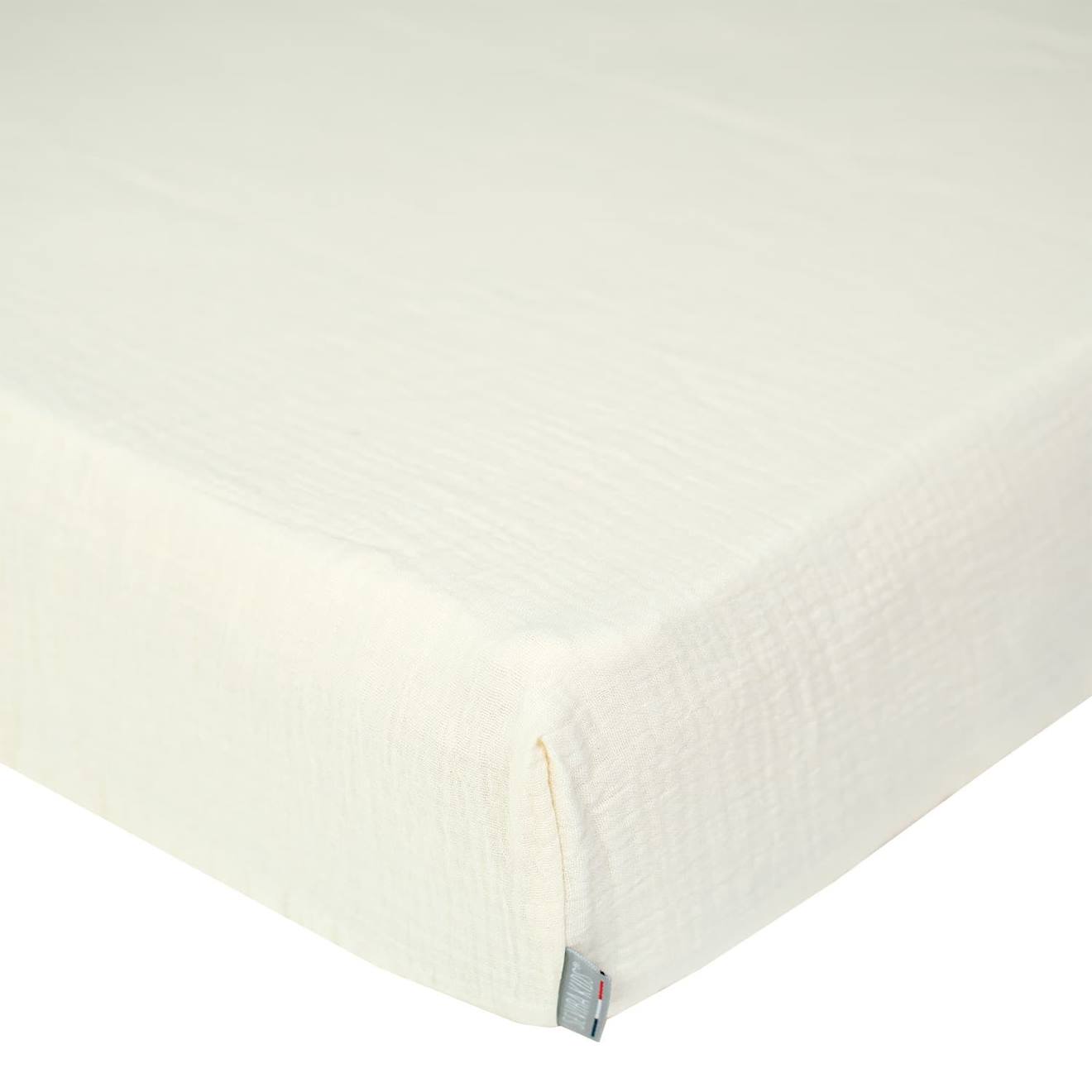 Sevira kids - Drap Housse Uni En Gaze De Coton Écru