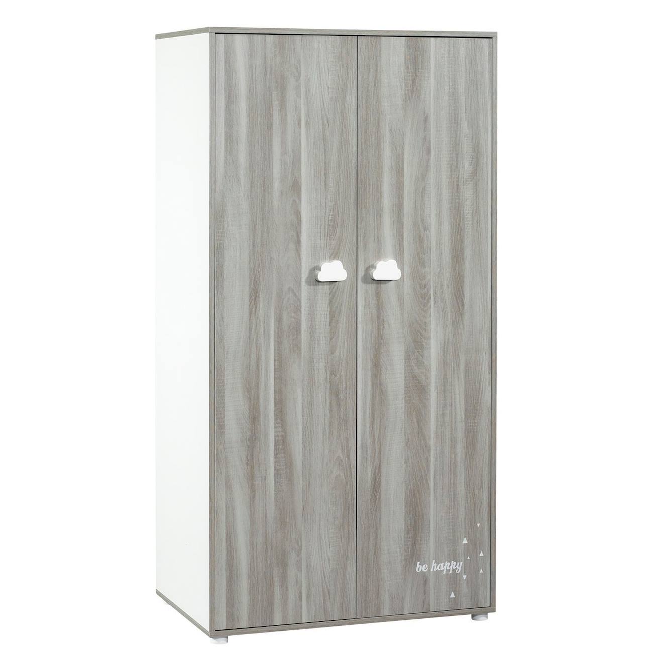 Baby Price - Armoire 2 Portes En Bois Gris