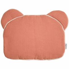 Chambre et rangement-Oreiller bébé plat ourson en gaze de coton jeanne