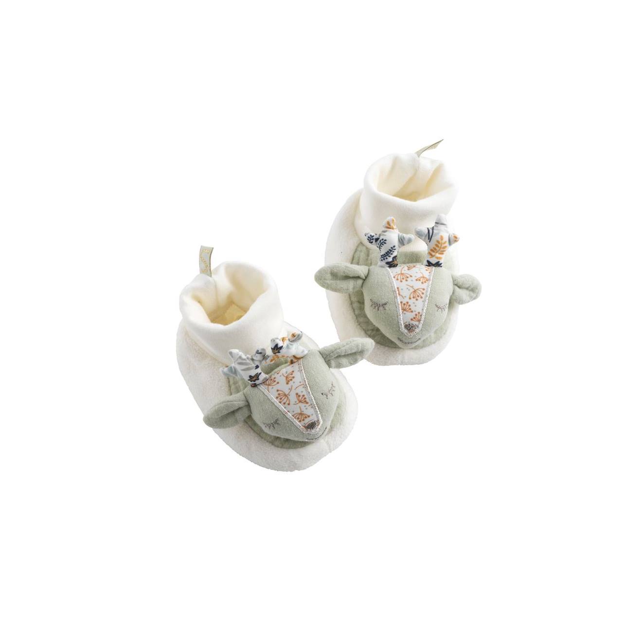 Chaussons Bébé En Velours Blanc