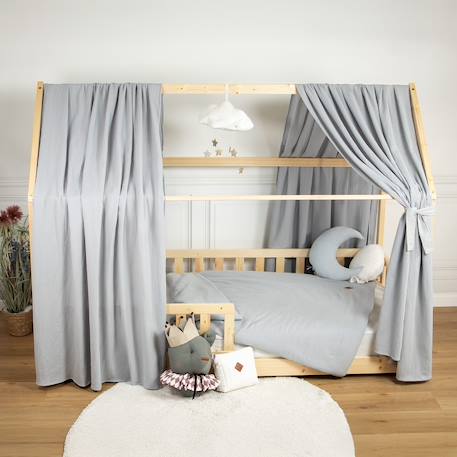 Ciel de lit cabane en gaze de coton duo 330 cm Beige+Blanc+Bleu+Camel+Écru+Gris+Marron+Rose+Terracotta+Vert 33 - vertbaudet enfant 