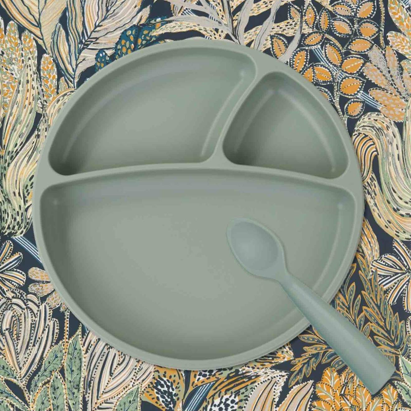 Cuillère Bébé En Silicone Vert Amande (Minikoioi) - Image 2