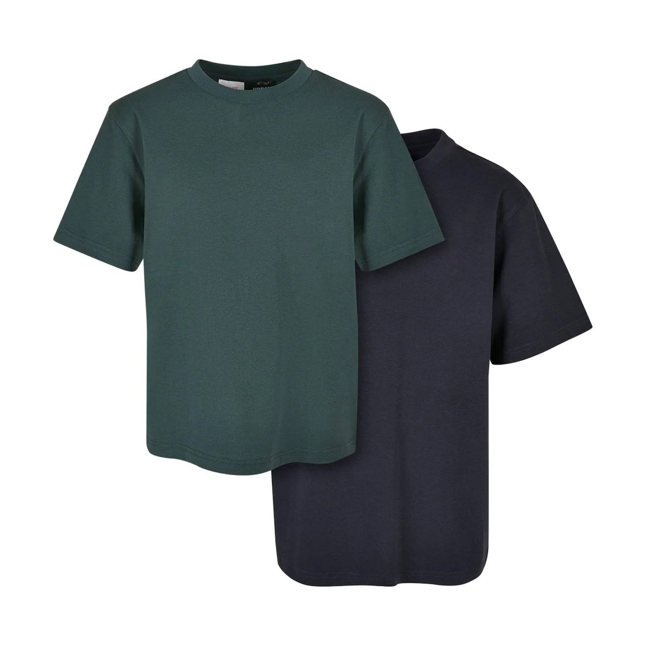 T-shirts Coton Bleu Marine / Vert Bouteille