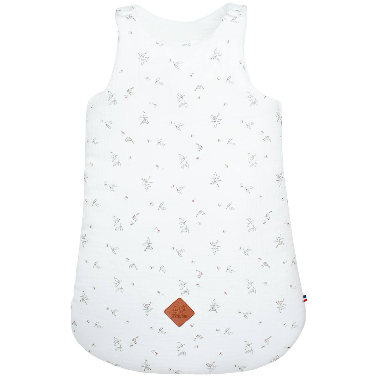 Gigoteuse Sans Manches En Coton Melody Blanc Imprimé Minimaliste