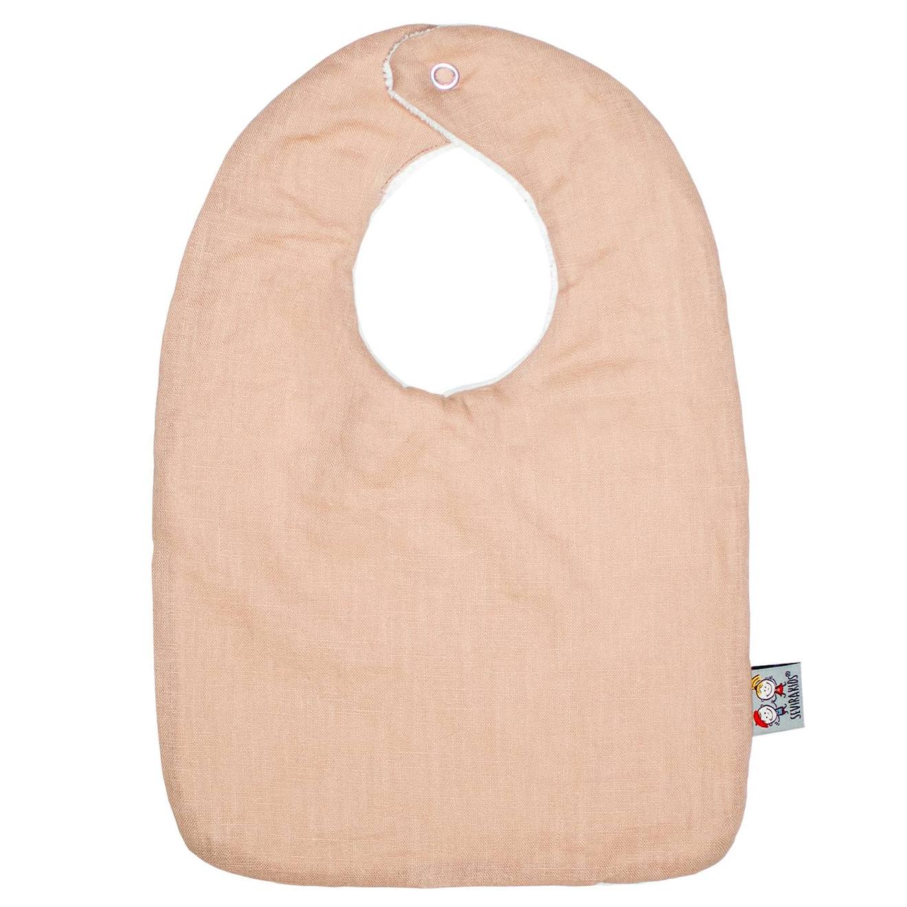 Bavoir Bébé En Lin Pêche