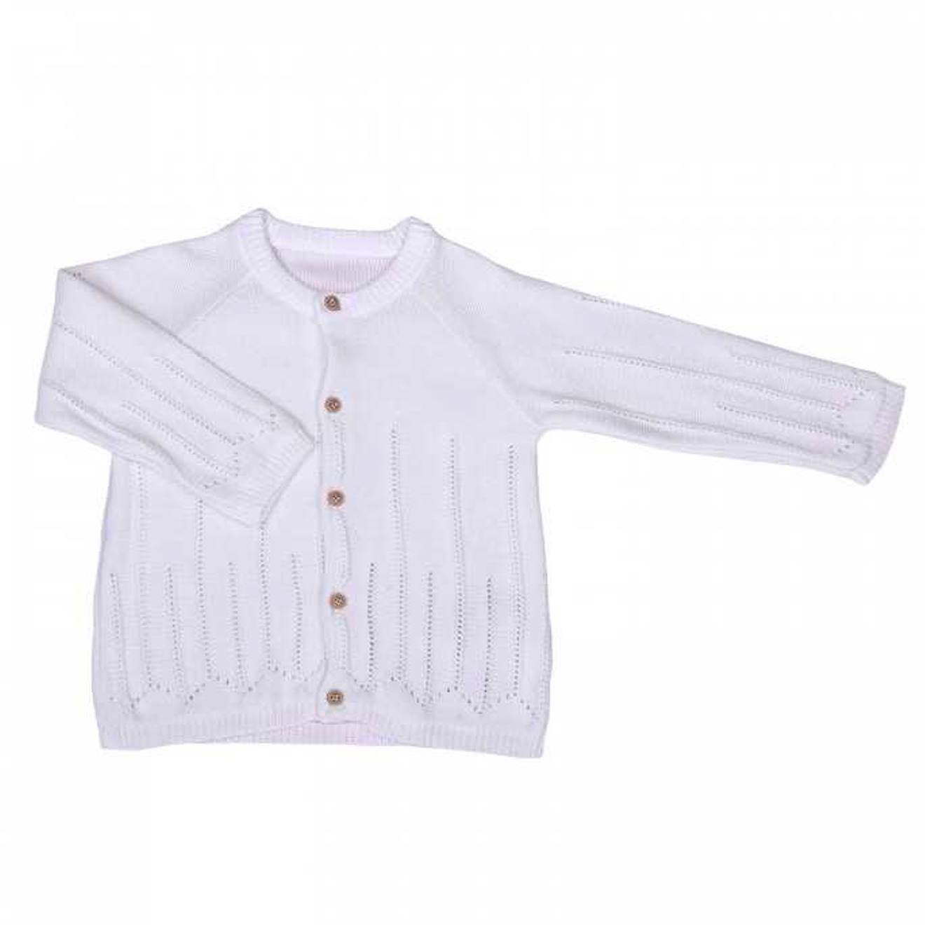 Gilet Bébé En Tricot De Coton Bio Luna Écru