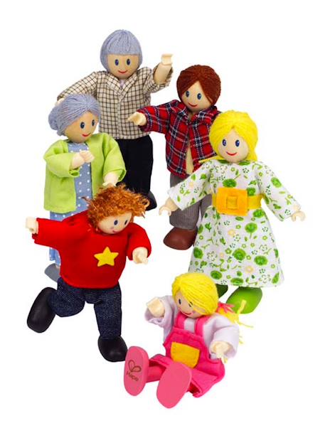 Famille de 6 poupées en bois HAPE multicolore 2 - vertbaudet enfant 