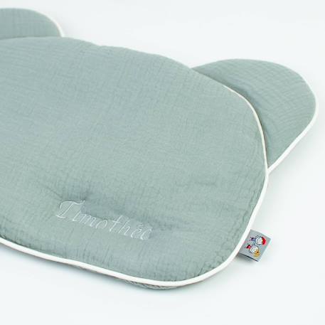 Oreiller bébé plat ourson en gaze de coton jeanne Beige+Blanc+Camel+Écru+Gris clair+Terracotta+Vert de gris+Vieux rose 23 - vertbaudet enfant 
