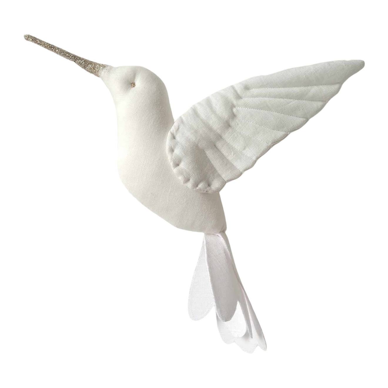 Trophée Mural Décoration Chambre D'enfant, Colibri Écru, Colibri