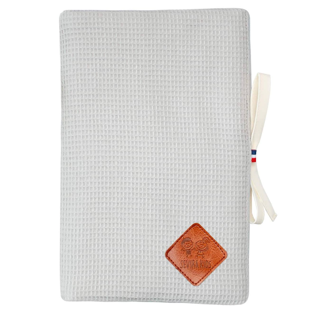 Protège Carnet De Santé En Nid D'abeille Gris Clair