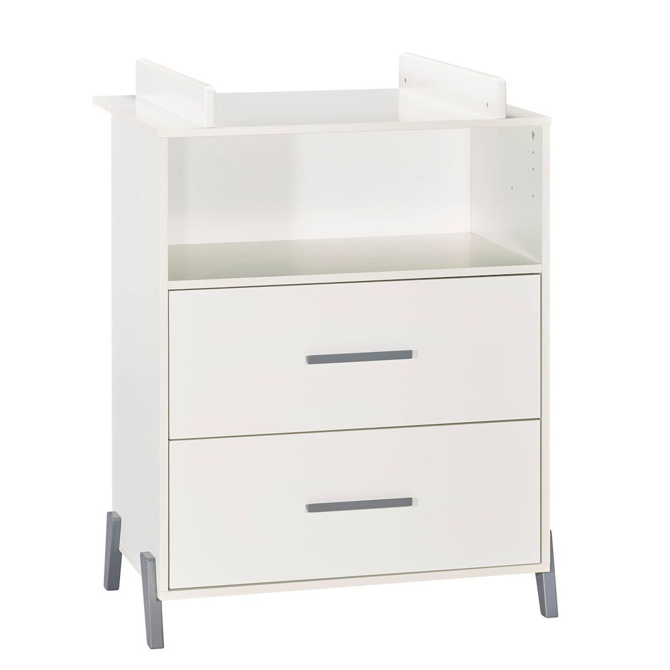 Baby Price - Commode À Langer Sur Pieds En Bois Blanc/gris