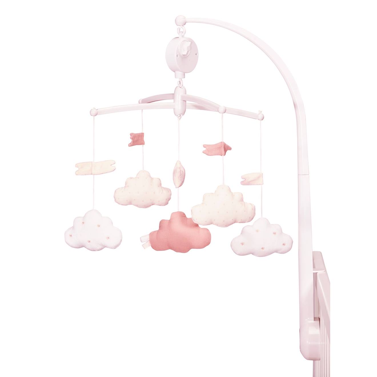 Mobile Musical En Velours - Lily Blanc/rose