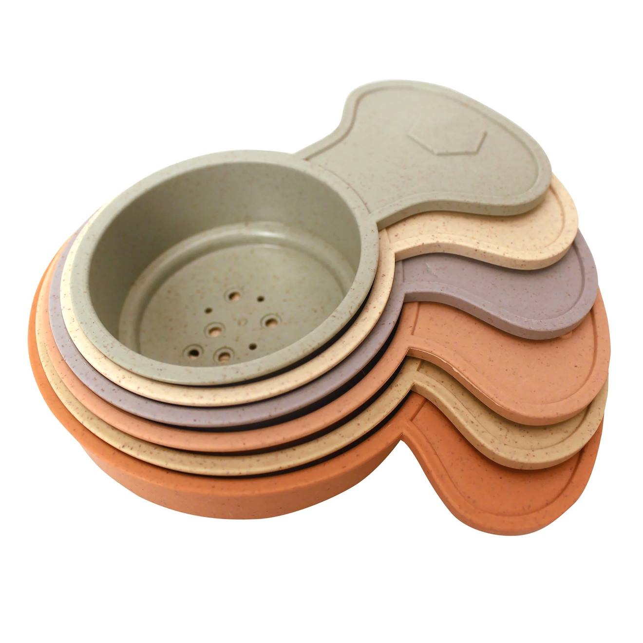 Jouet De Bain - Tasses À Empiler En Paille De Blé Tasses, Pastel
