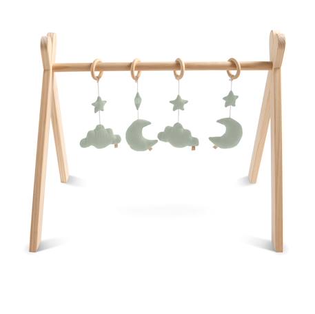 Sauthon - Arche D'éveil Bois Avec 4 Jouets - Uni Sauge Vert