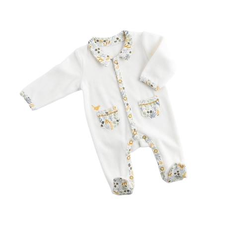 Bébé-Pyjama bébé à manches longues en velours - promenons nous