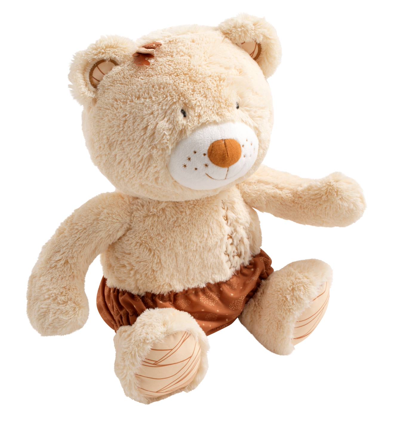 Peluche Ours Avec Détails Brodés Beige