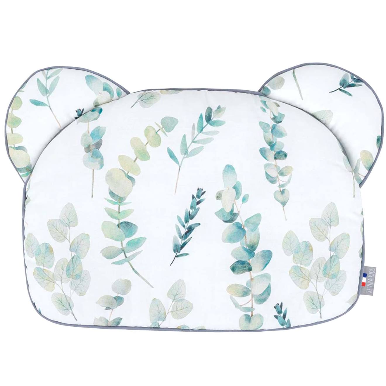 Oreiller Coussin Plat Réversible Blanc Imprimé Eucalyptus