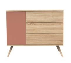 Puériculture-Tables à langer-Commode 1 porte et 3 tiroirs - seventies